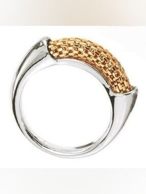 NIP Avon Two-Tone Gold & Silver Mesh Ring
